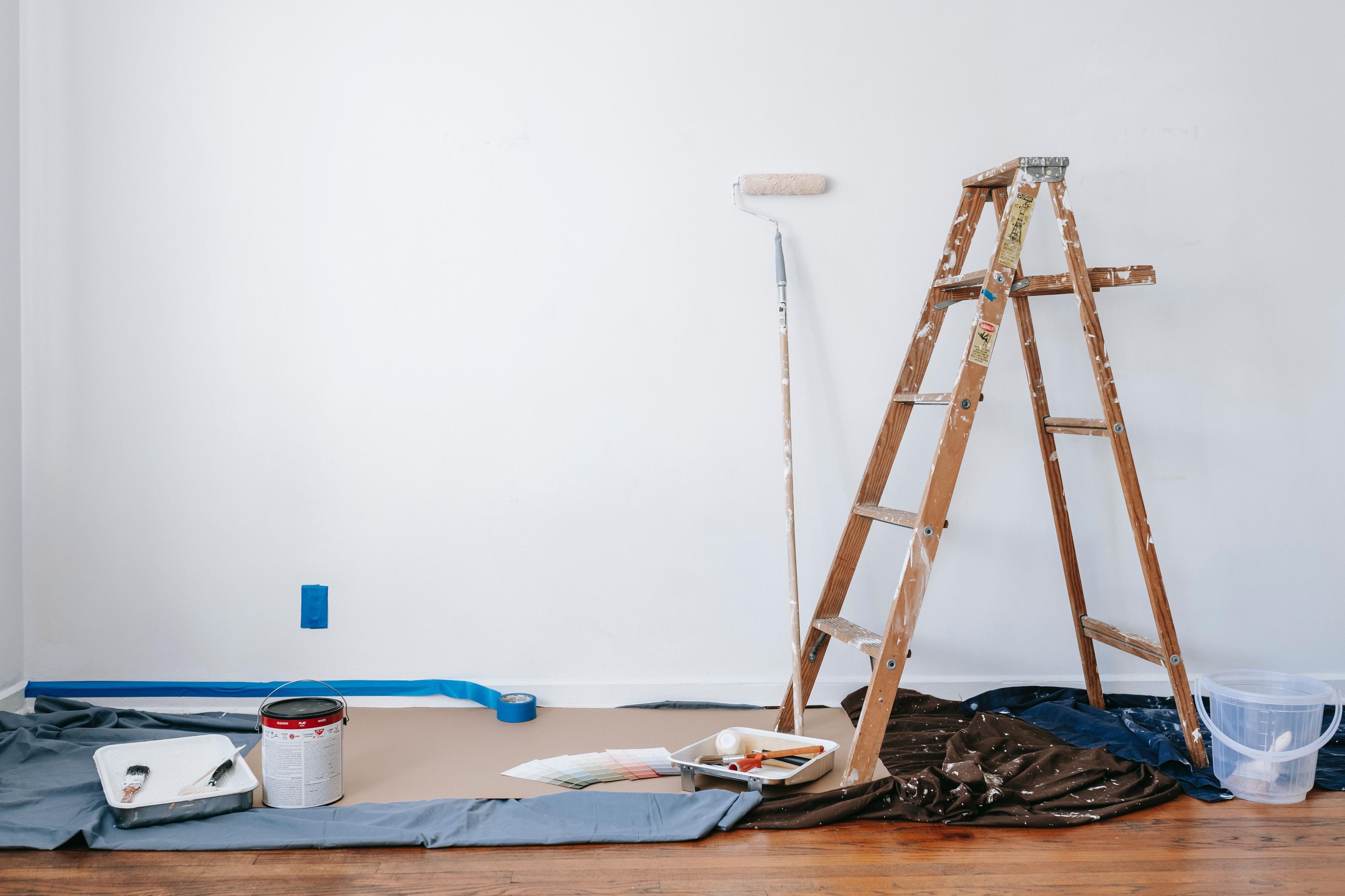 Wall being painted